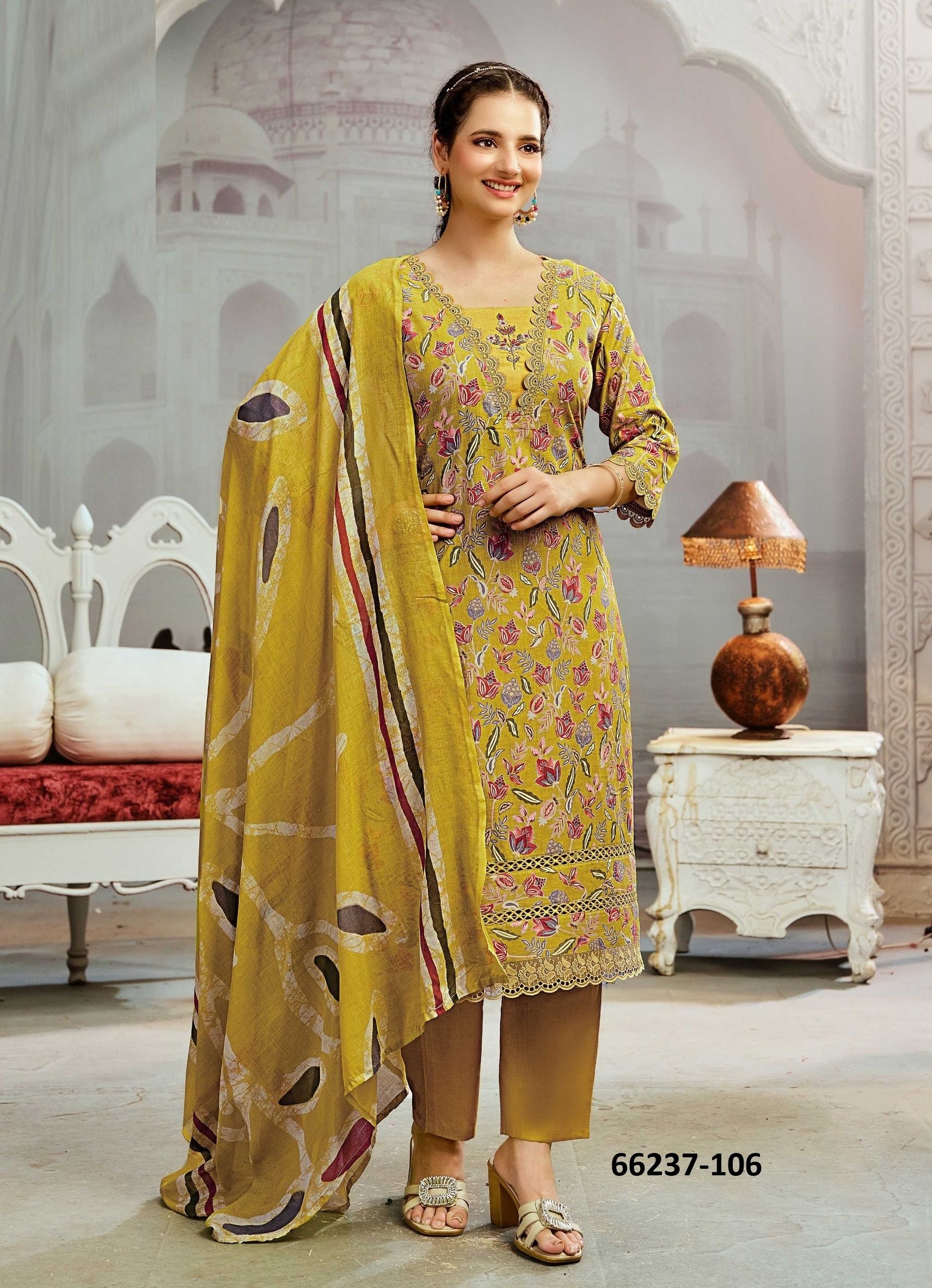 COTTON CROWN - Catalog # 66237 (Set of 6 Readymade Salwar Suits) COTTON CROWN - Catalog # 66237 (Set of 6 Readymade Salwar Suits)