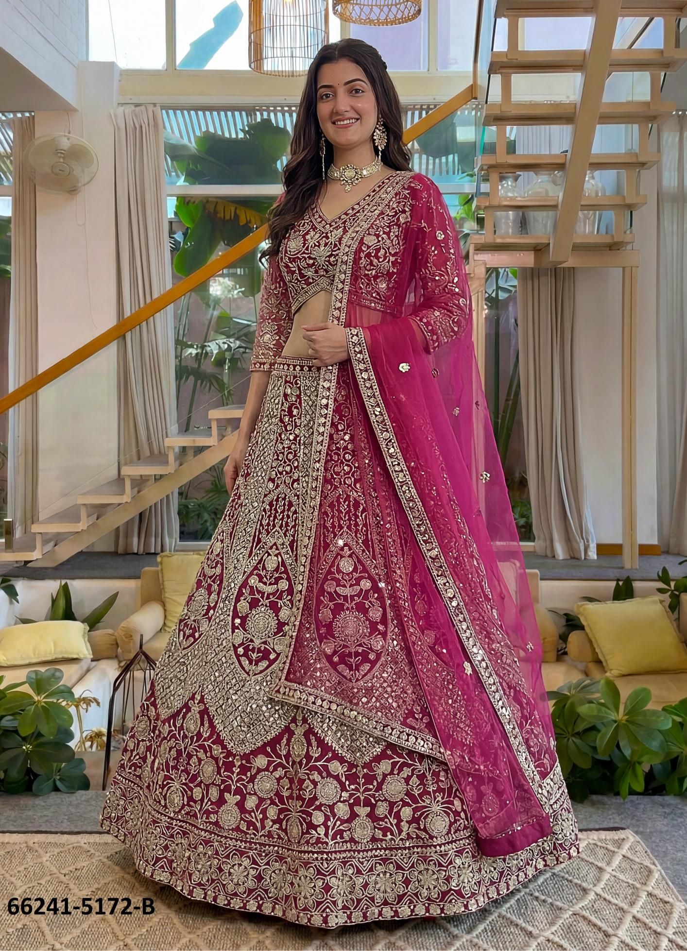 SERIES 5172 - Catalog # 66241 (Set of 3 Semi-Stitched Lehengas) SERIES 5172 - Catalog # 66241 (Set of 3 Semi-Stitched Lehengas)