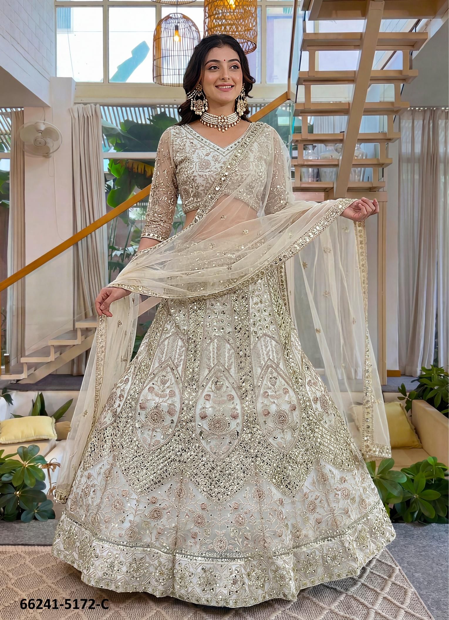 SERIES 5172 - Catalog # 66241 (Set of 3 Semi-Stitched Lehengas) SERIES 5172 - Catalog # 66241 (Set of 3 Semi-Stitched Lehengas)