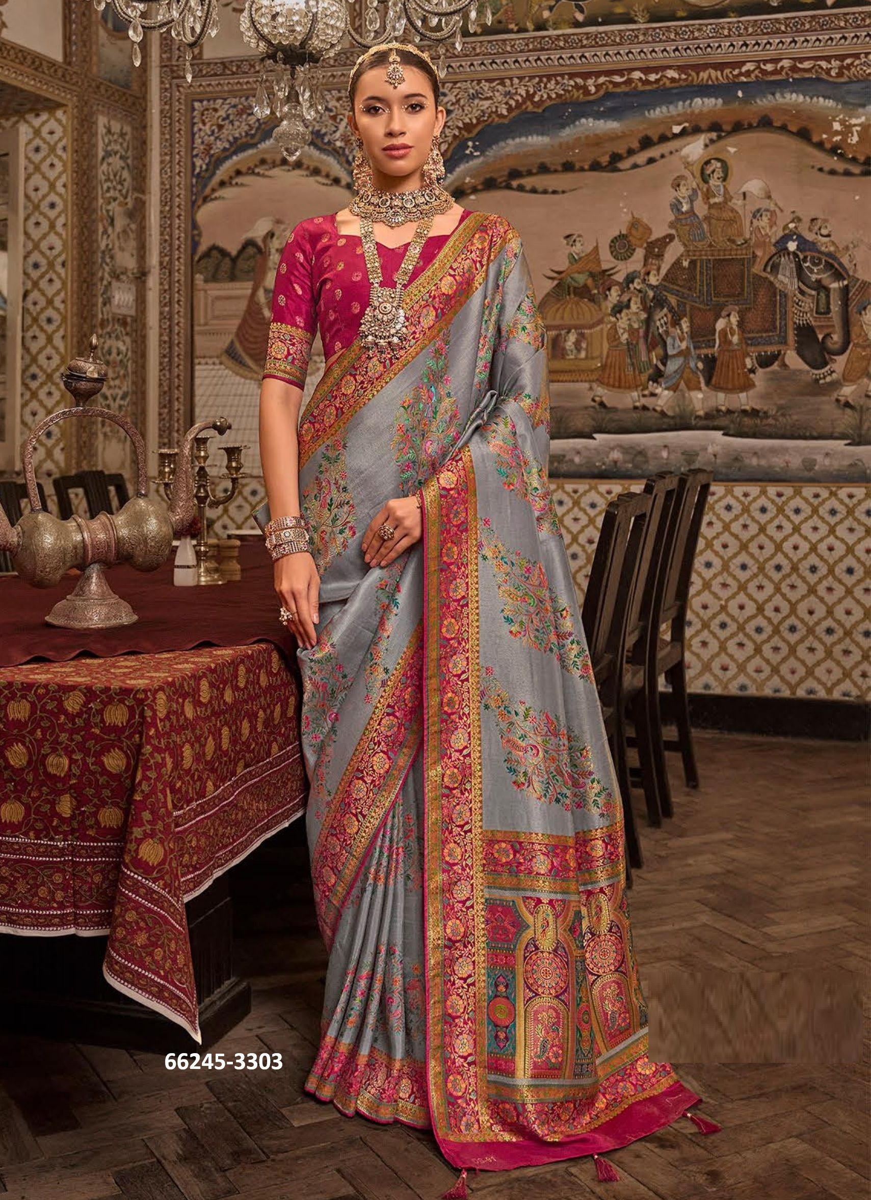 JAAZBIA - Catalog # 66245 (Set of 9 Sarees)