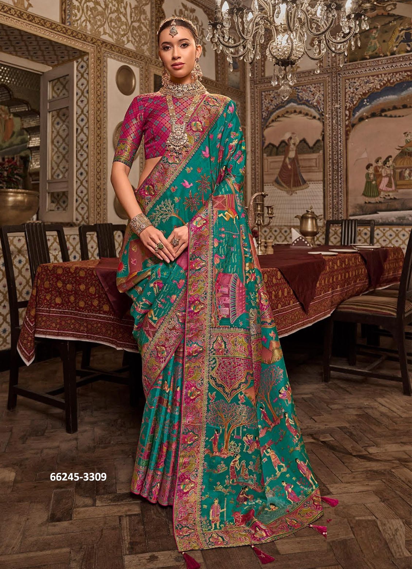 JAAZBIA - Catalog # 66245 (Set of 9 Sarees)