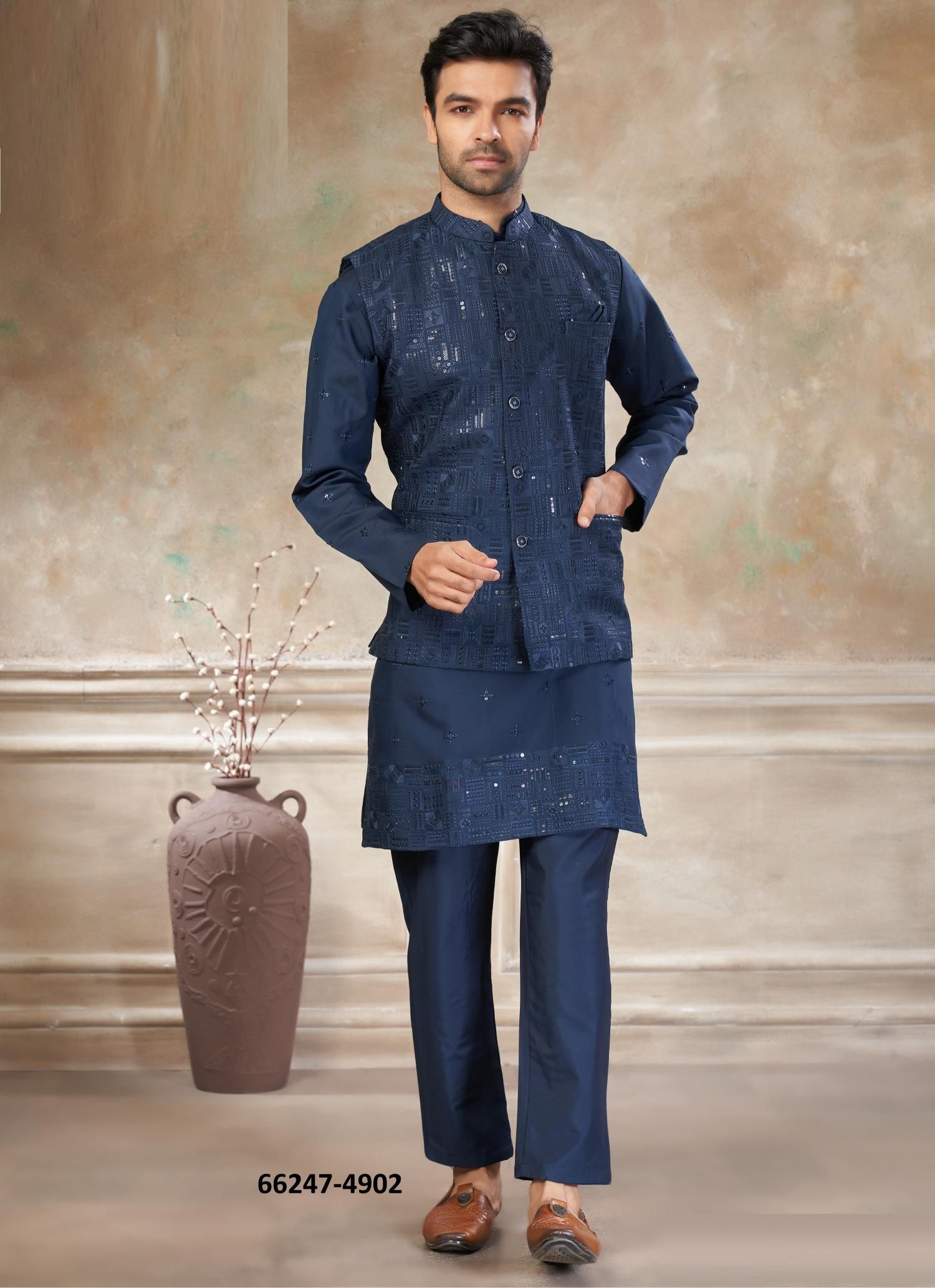 WEDDING COLLECTION 49 - Catalog # 66247 (Set of 5 Men's Ethnic Wear) WEDDING COLLECTION 49 - Catalog # 66247 (Set of 5 Men's Ethnic Wear)