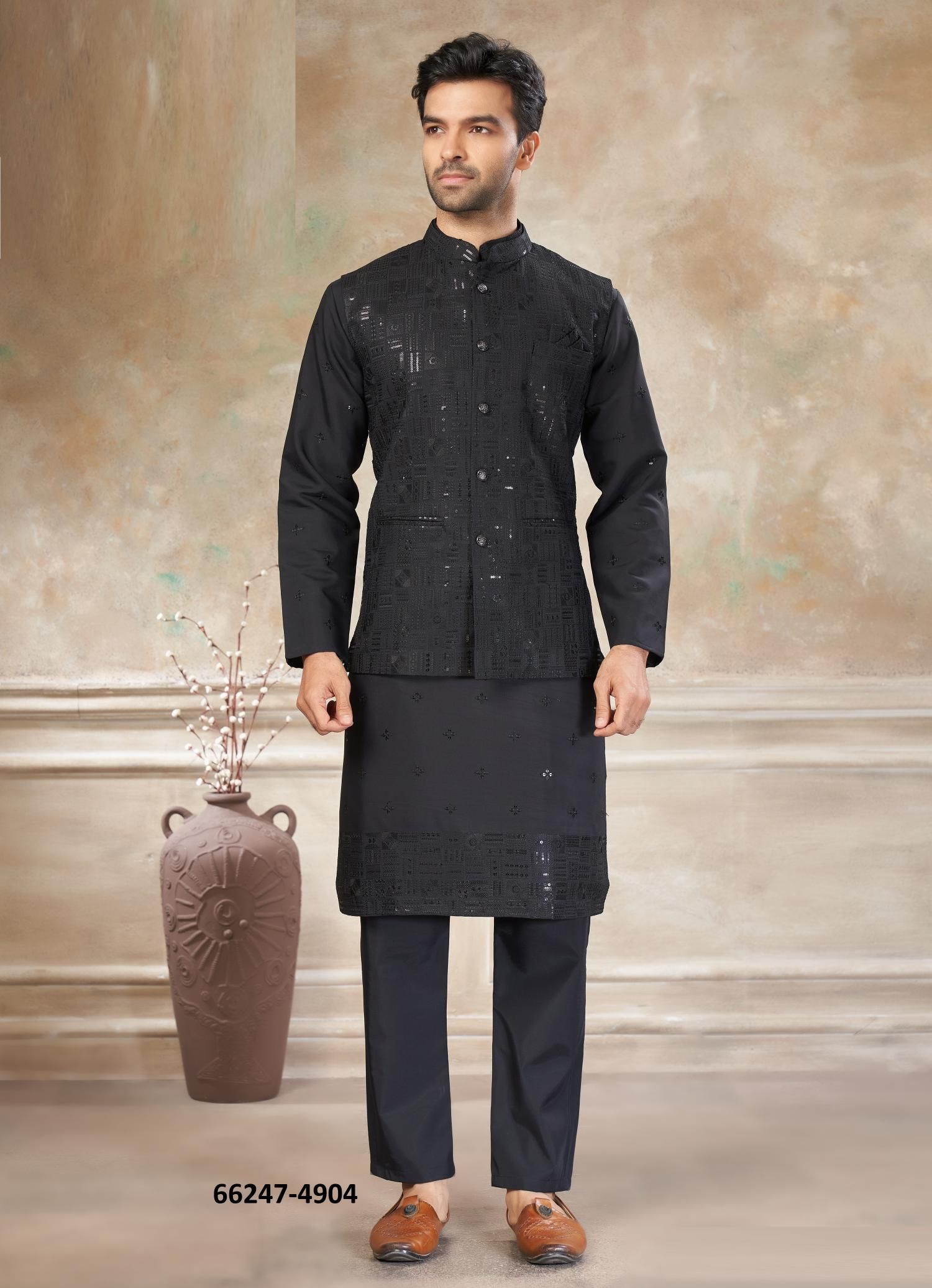WEDDING COLLECTION 49 - Catalog # 66247 (Set of 5 Men's Ethnic Wear) WEDDING COLLECTION 49 - Catalog # 66247 (Set of 5 Men's Ethnic Wear)