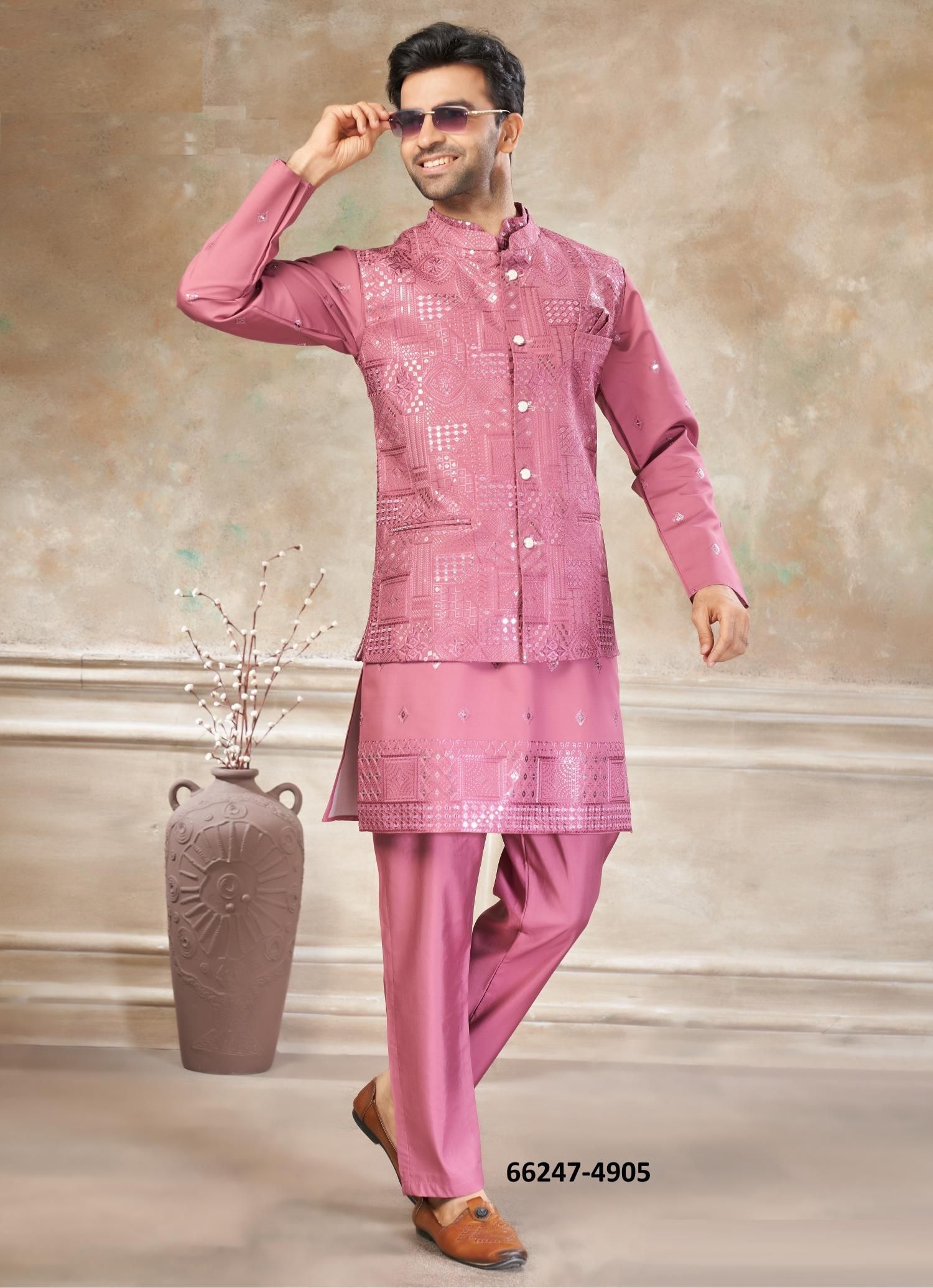 WEDDING COLLECTION 49 - Catalog # 66247 (Set of 5 Men's Ethnic Wear) WEDDING COLLECTION 49 - Catalog # 66247 (Set of 5 Men's Ethnic Wear)