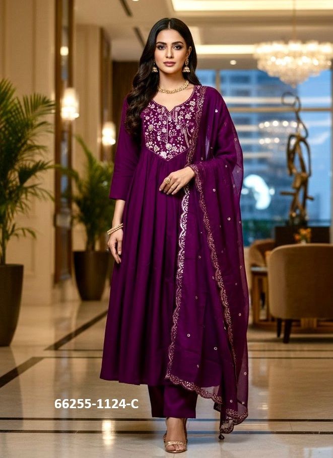 SERIES 1124 - Catalog # 66255 (Set of 3 Readymade Salwar Suits) SERIES 1124 - Catalog # 66255 (Set of 3 Readymade Salwar Suits)