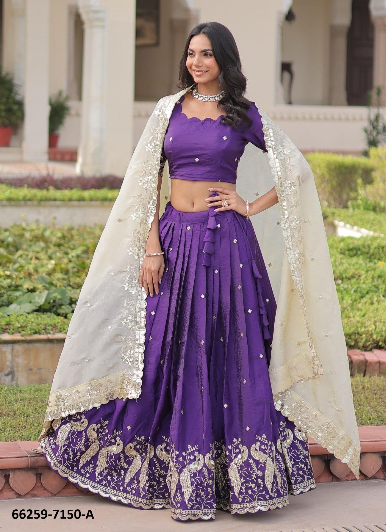 SERIES 7150 - Catalog # 66259 (Set of 3 Semi-Stitched Lehengas) SERIES 7150 - Catalog # 66259 (Set of 3 Semi-Stitched Lehengas)