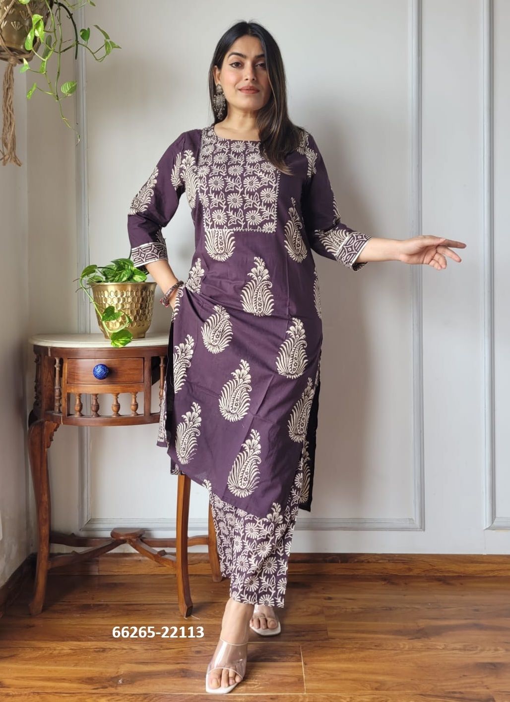 HAND BLOCK PRINTED CO-ORD SETS 7 - Catalog # 66265 (Set of 10 Tops With Bottoms)