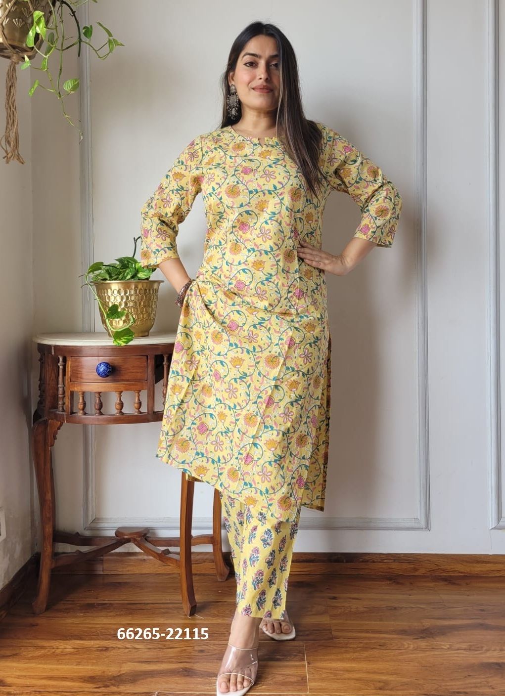 HAND BLOCK PRINTED CO-ORD SETS 7 - Catalog # 66265 (Set of 10 Tops With Bottoms)