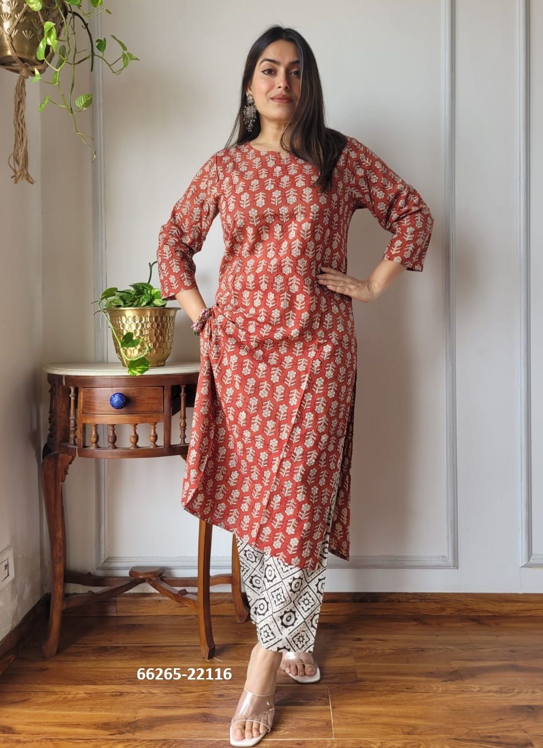 HAND BLOCK PRINTED CO-ORD SETS 7 - Catalog # 66265 (Set of 10 Tops With Bottoms)