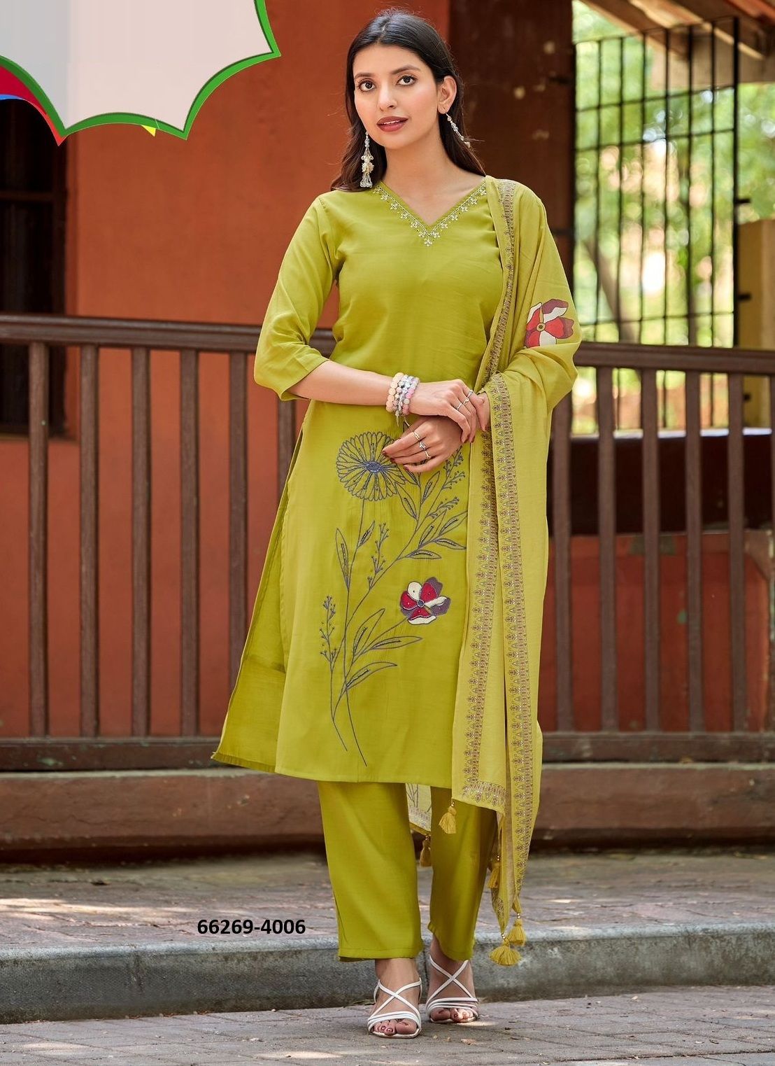RAAHI - Catalog # 66269 (Set of 6 Readymade Salwar Suits)