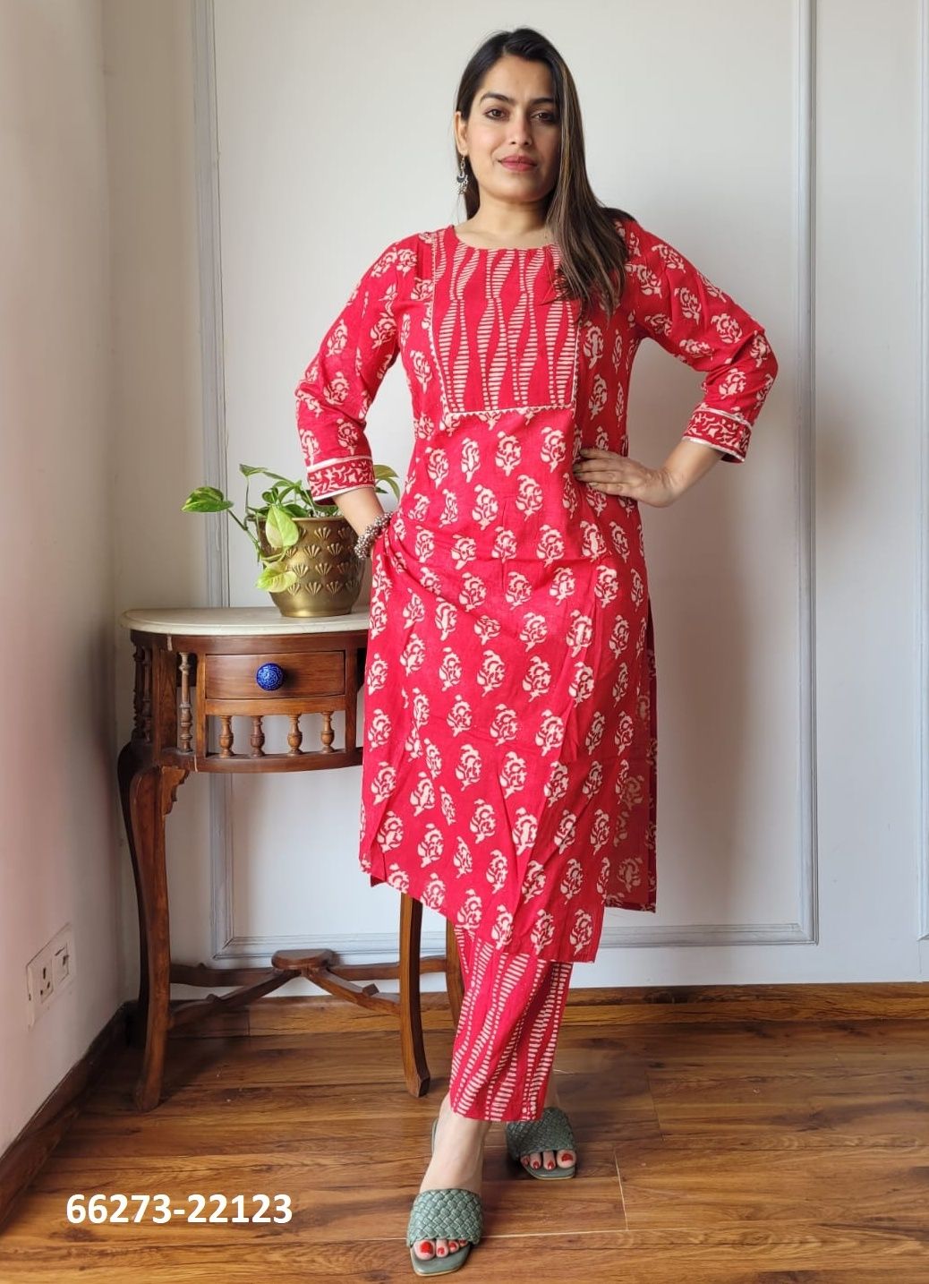 HAND BLOCK PRINTED CO-ORD SETS 8 - Catalog # 66273 (Set of 10 Tops With Bottoms)