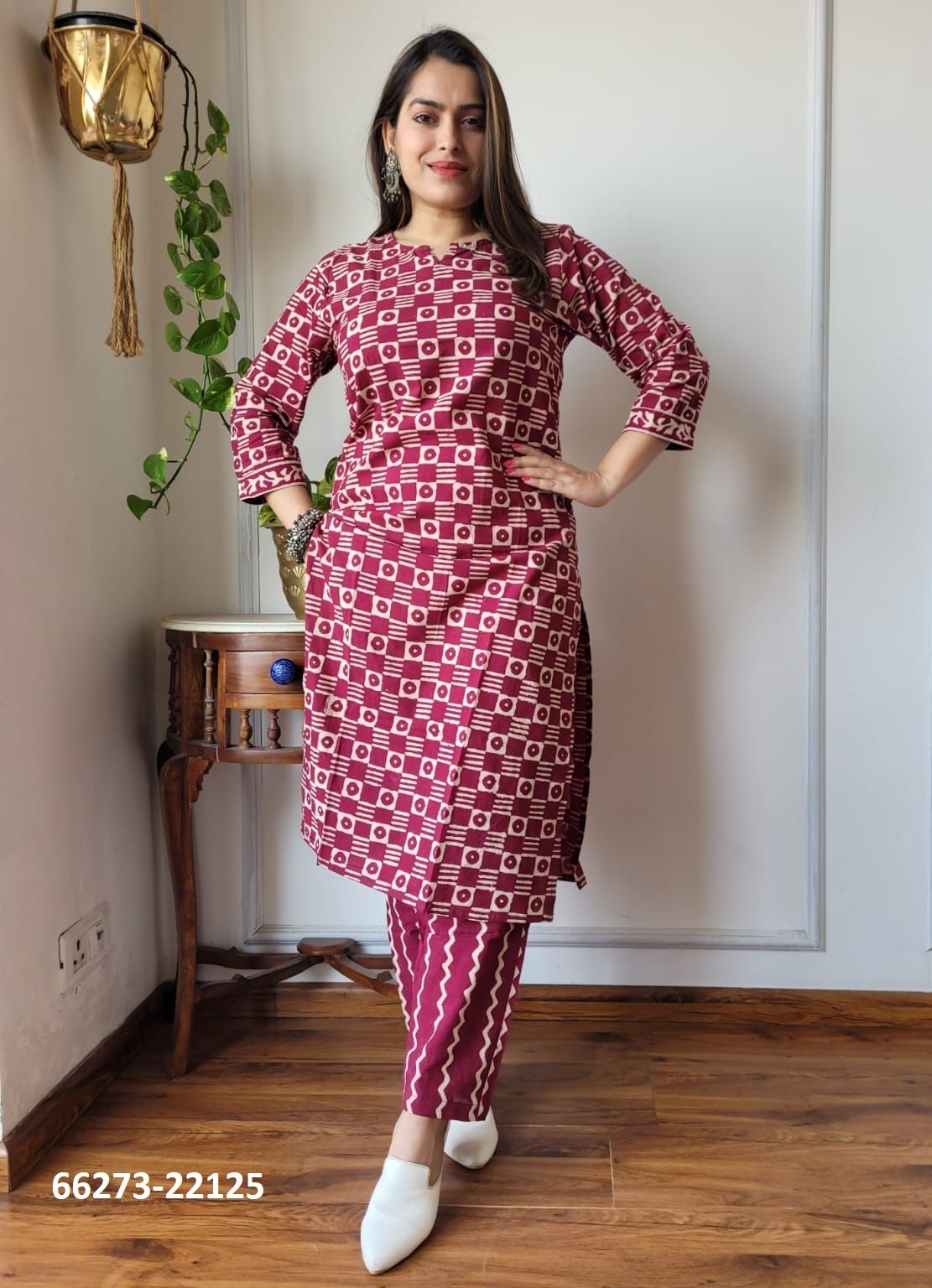 HAND BLOCK PRINTED CO-ORD SETS 8 - Catalog # 66273 (Set of 10 Tops With Bottoms)