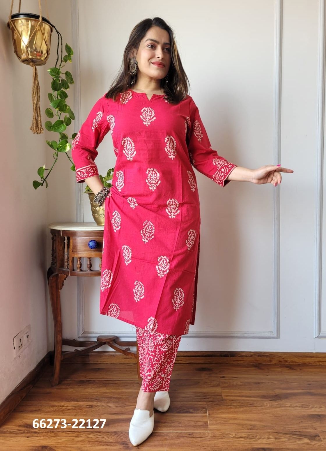 HAND BLOCK PRINTED CO-ORD SETS 8 - Catalog # 66273 (Set of 10 Tops With Bottoms)