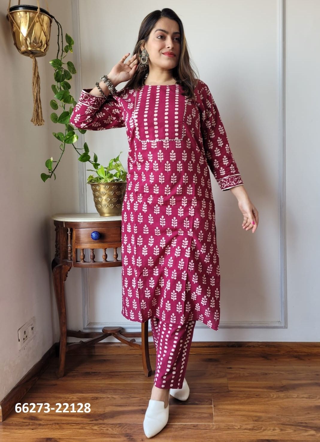 HAND BLOCK PRINTED CO-ORD SETS 8 - Catalog # 66273 (Set of 10 Tops With Bottoms)