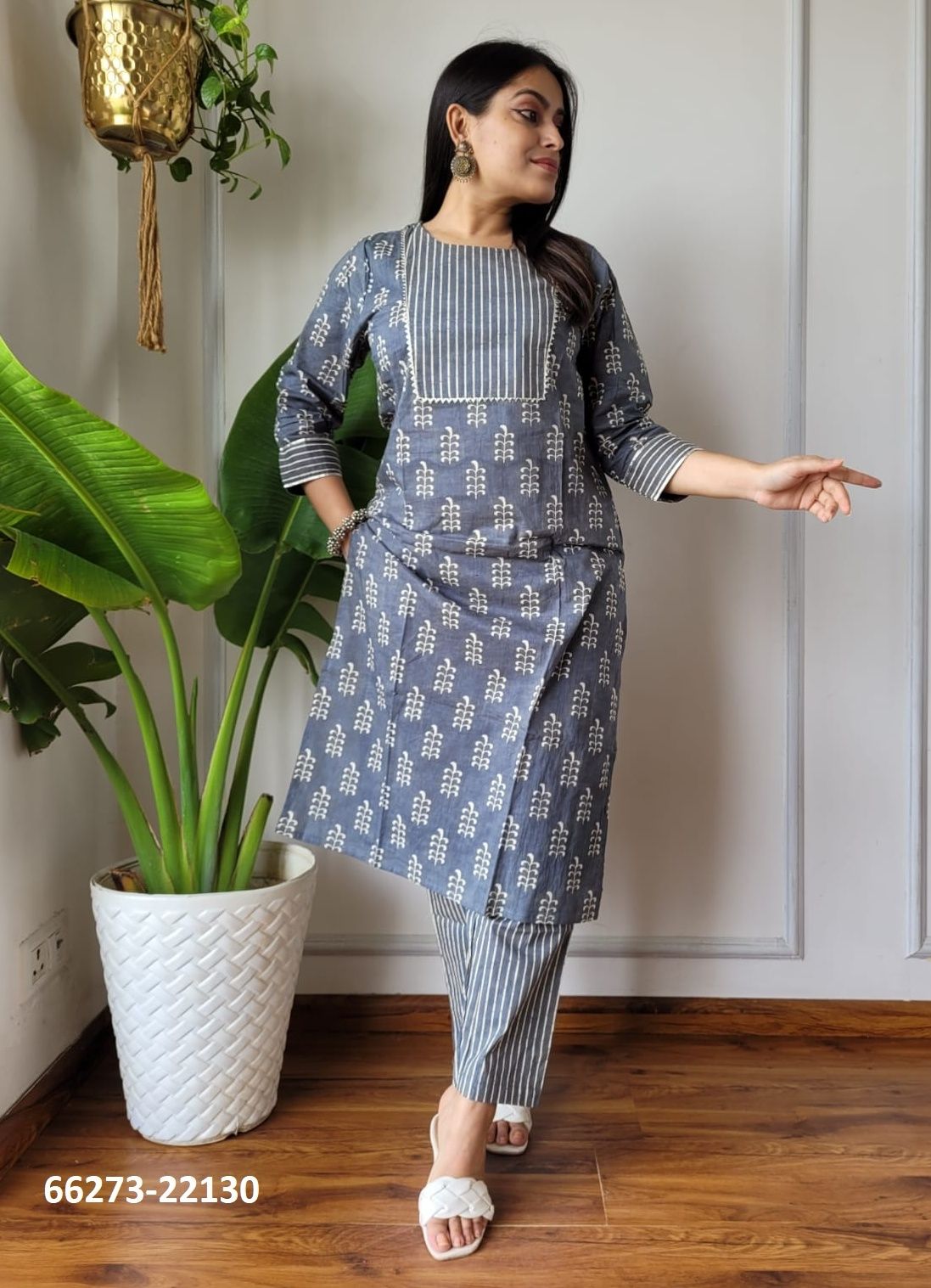 HAND BLOCK PRINTED CO-ORD SETS 8 - Catalog # 66273 (Set of 10 Tops With Bottoms)