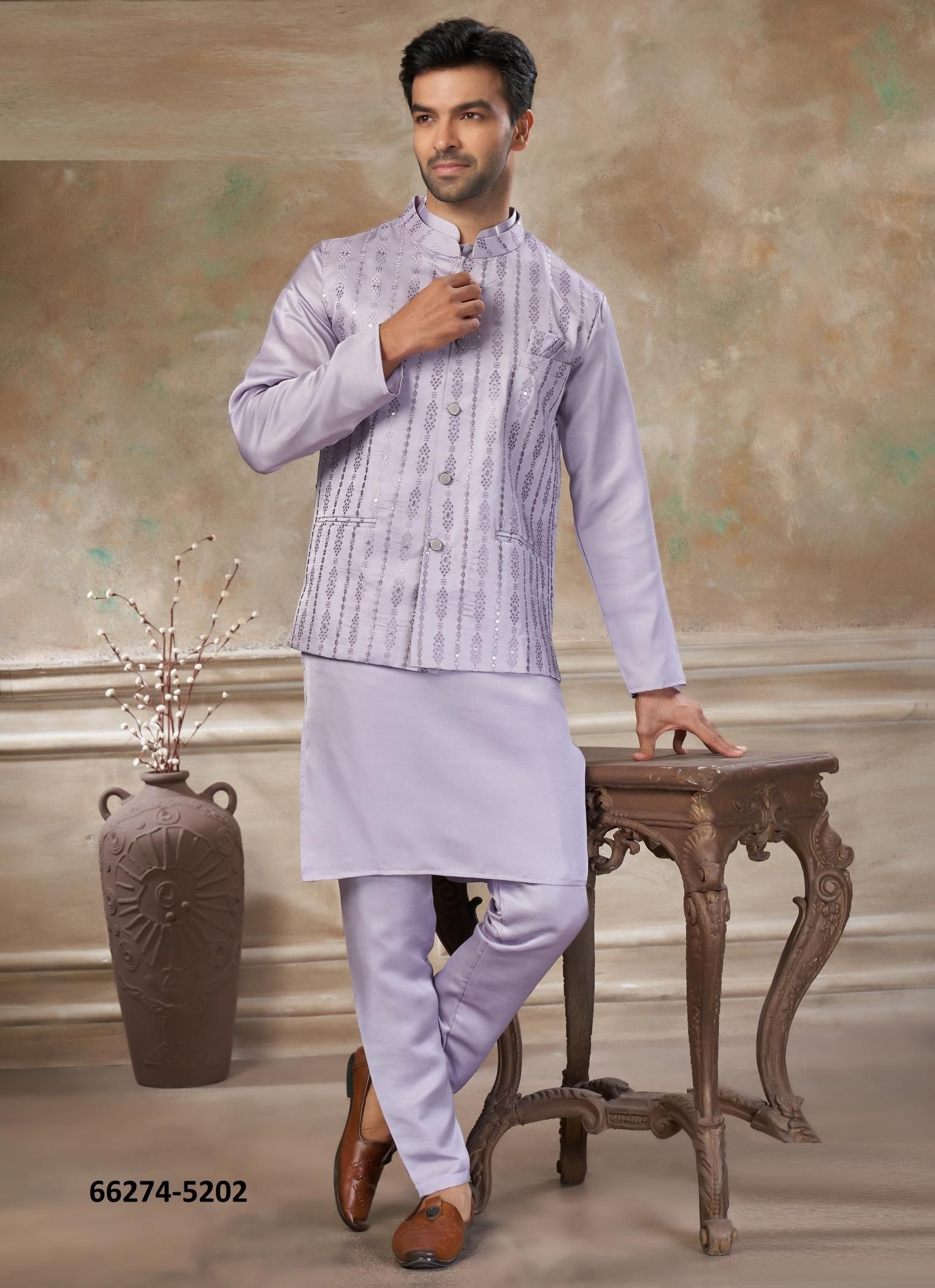 WEDDING COLLECTION 52 - Catalog # 66274 (Set of 5 Men's Ethnic Wear) WEDDING COLLECTION 52 - Catalog # 66274 (Set of 5 Men's Ethnic Wear)