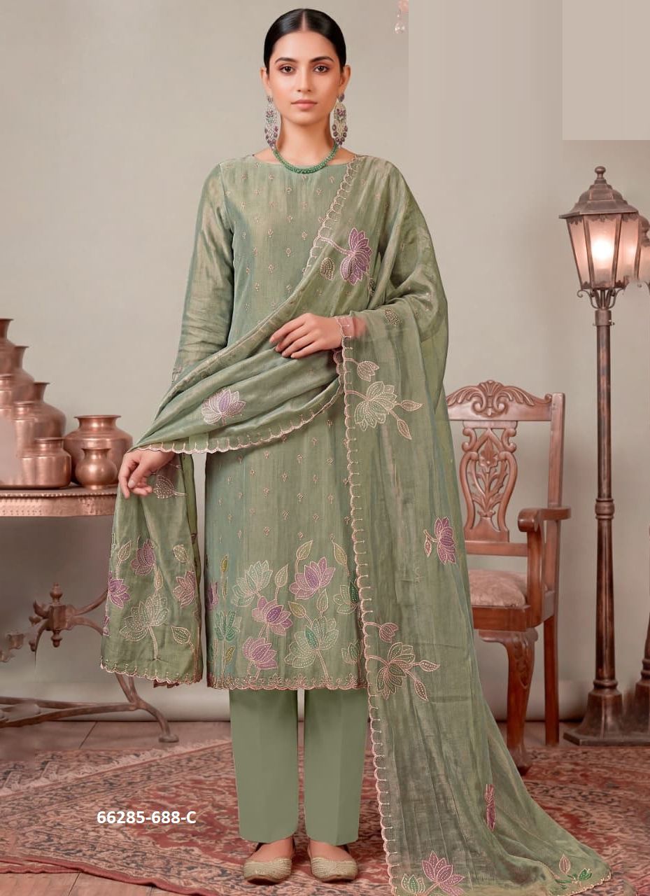 MANILATA - Catalog # 66285 (Set of 4 Readymade Salwar Suits)