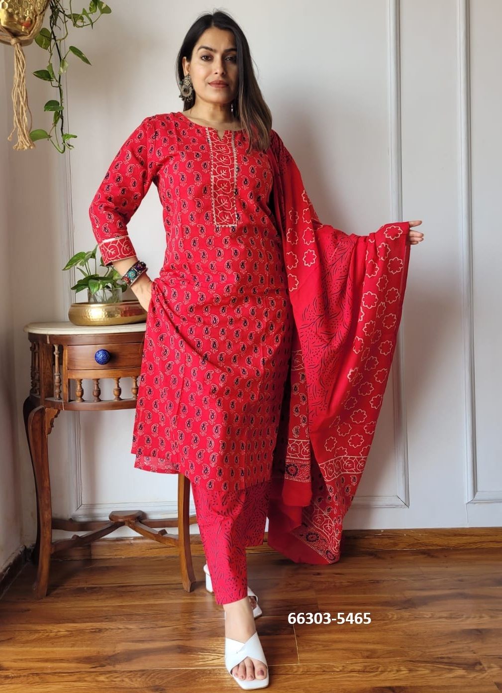 PURE HAND BAGRU PRINT COTTONS 1 - Catalog # 66303 (Set of 10 Readymade Salwar Suits)