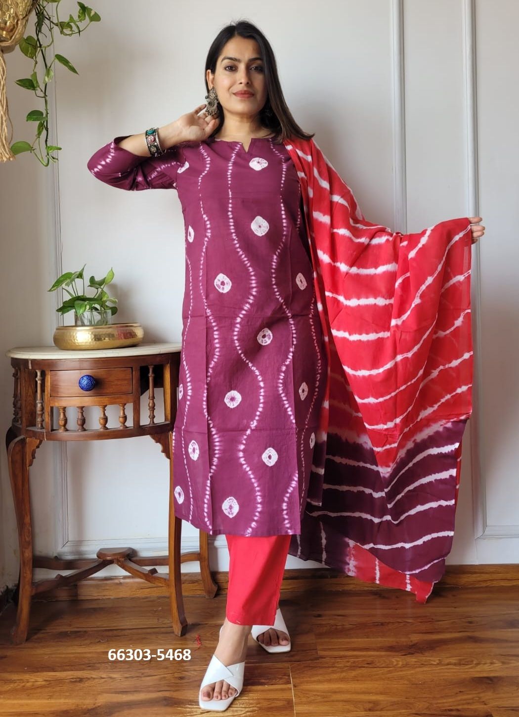 PURE HAND BAGRU PRINT COTTONS 1 - Catalog # 66303 (Set of 10 Readymade Salwar Suits)