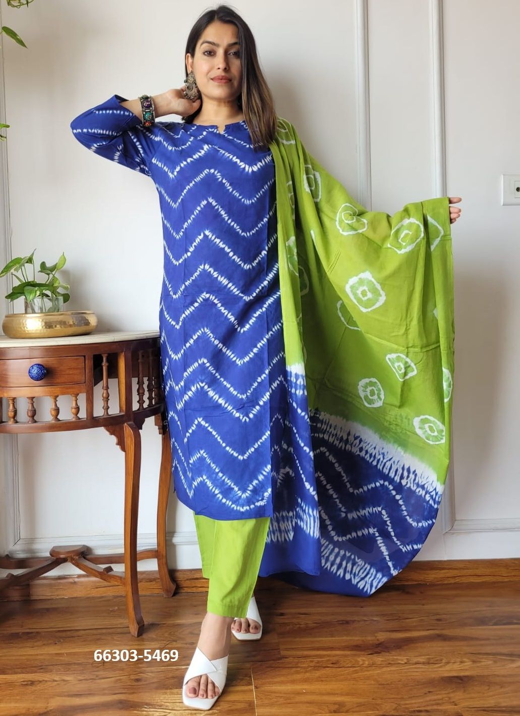 PURE HAND BAGRU PRINT COTTONS 1 - Catalog # 66303 (Set of 10 Readymade Salwar Suits)