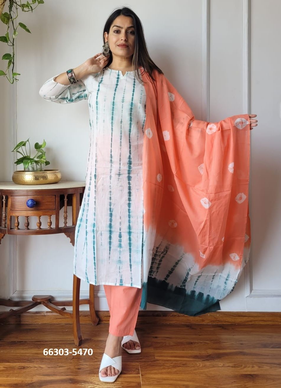 PURE HAND BAGRU PRINT COTTONS 1 - Catalog # 66303 (Set of 10 Readymade Salwar Suits)