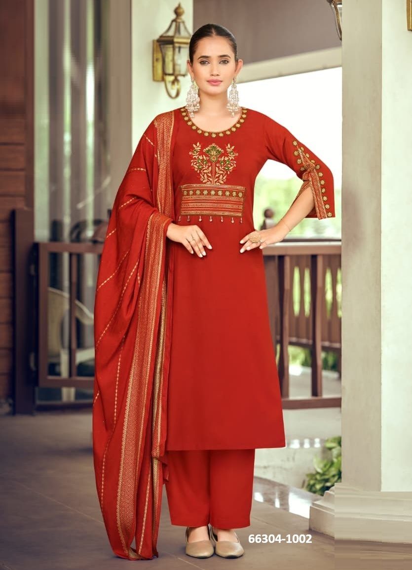 NIKHAR - Catalog # 66304 (Set of 6 Readymade Salwar Suits)