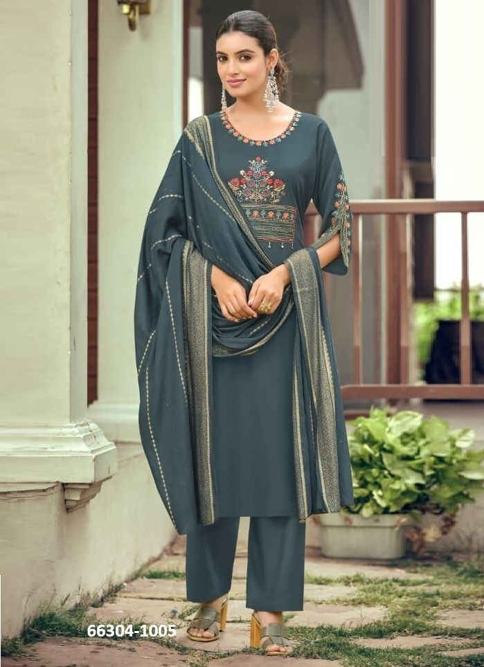 NIKHAR - Catalog # 66304 (Set of 6 Readymade Salwar Suits)