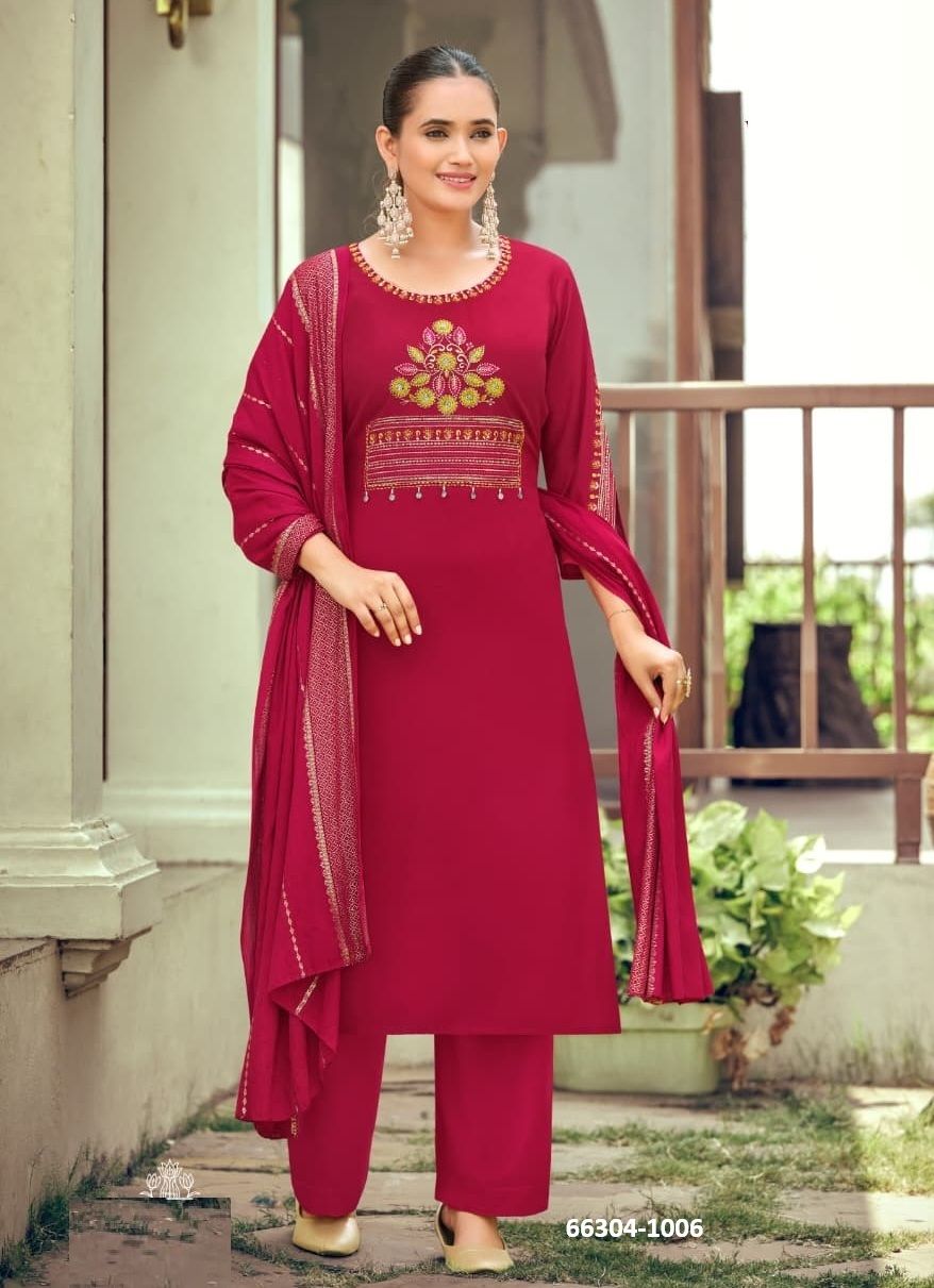 NIKHAR - Catalog # 66304 (Set of 6 Readymade Salwar Suits)