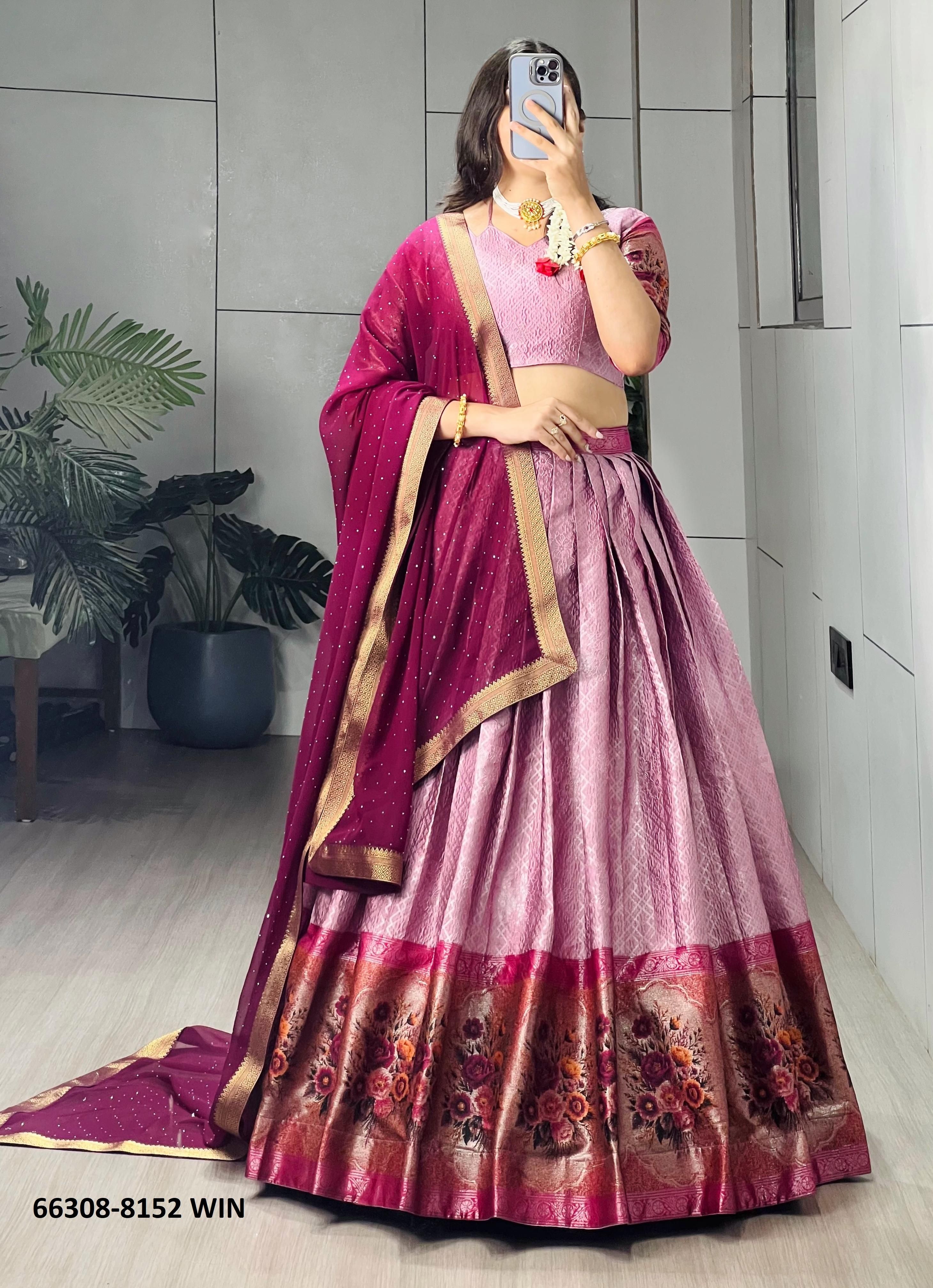 SERIES 8152 - Catalog # 66308 (Set of 2 Semi-Stitched Lehengas)