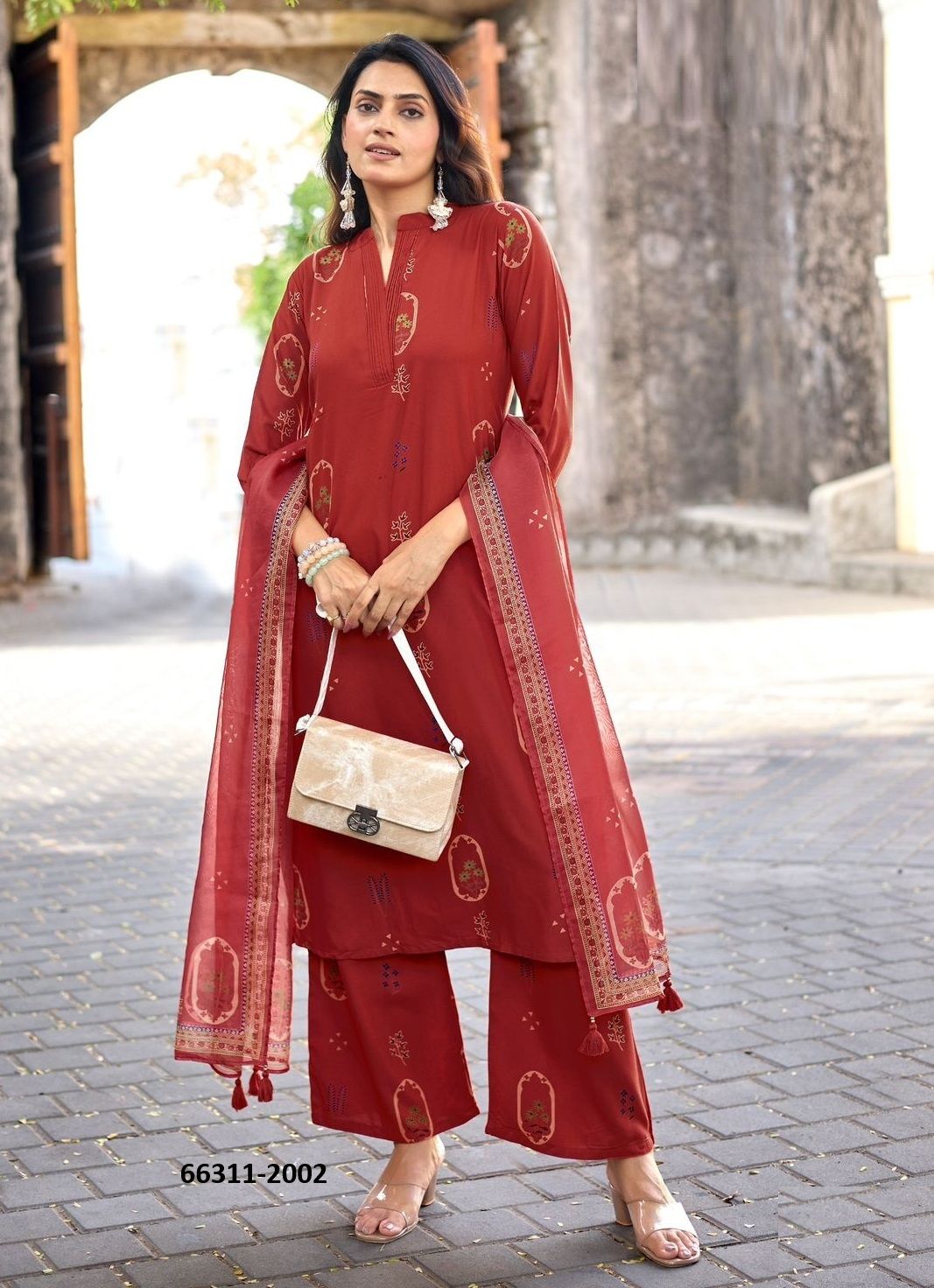 CLASSY LOOK - Catalog # 66311 (Set of 6 Readymade Salwar Suits)