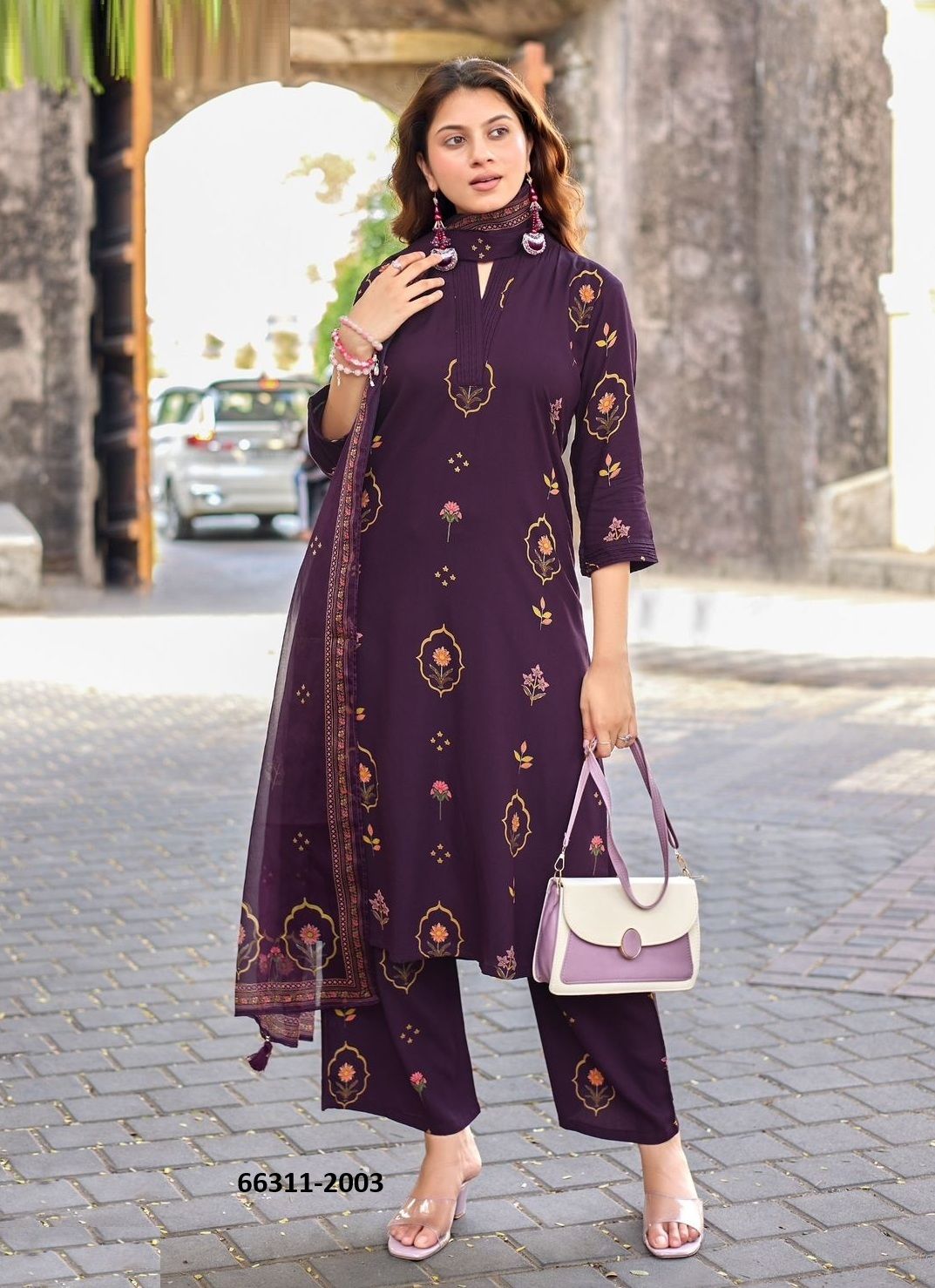 CLASSY LOOK - Catalog # 66311 (Set of 6 Readymade Salwar Suits)