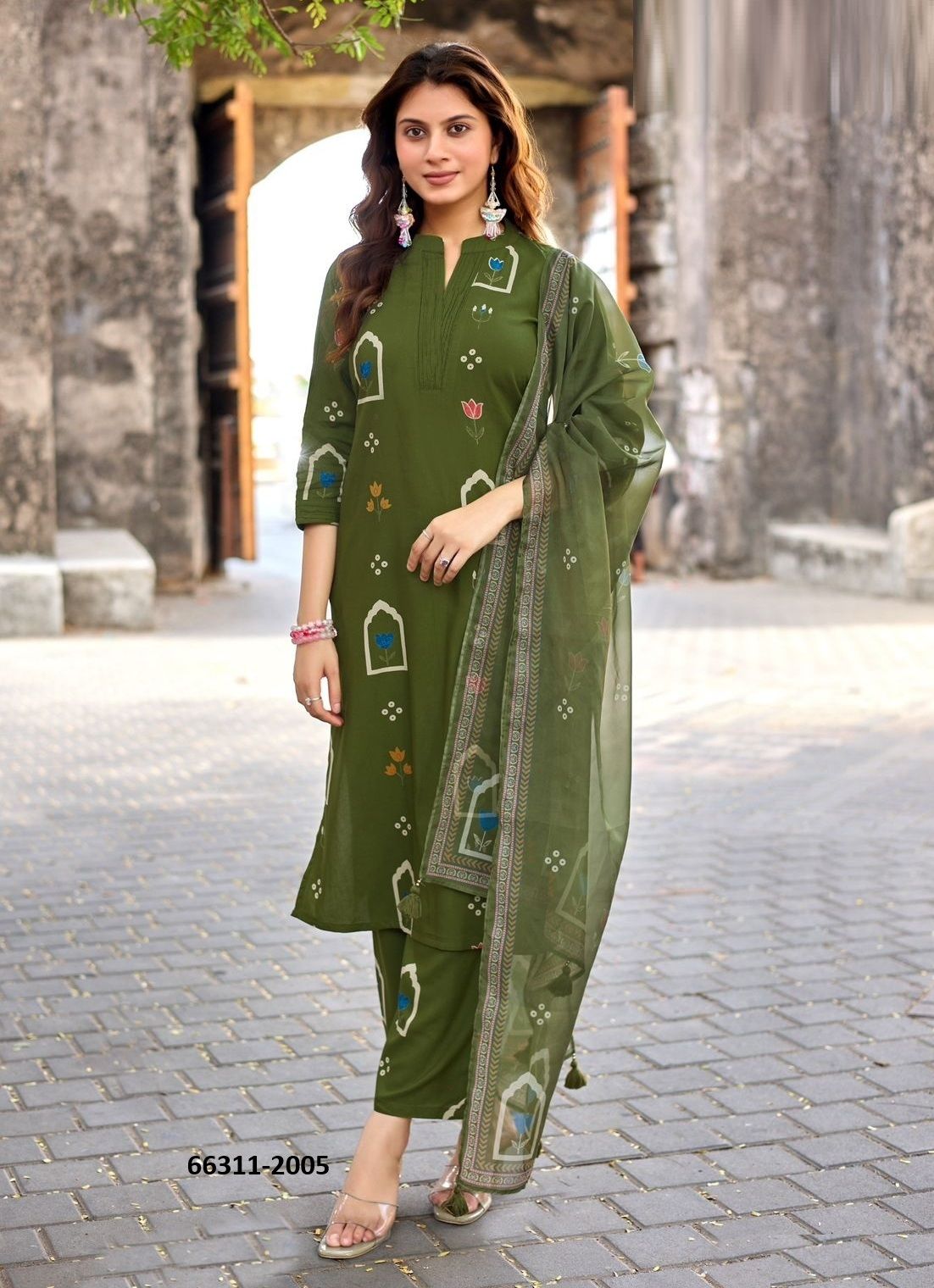 CLASSY LOOK - Catalog # 66311 (Set of 6 Readymade Salwar Suits)