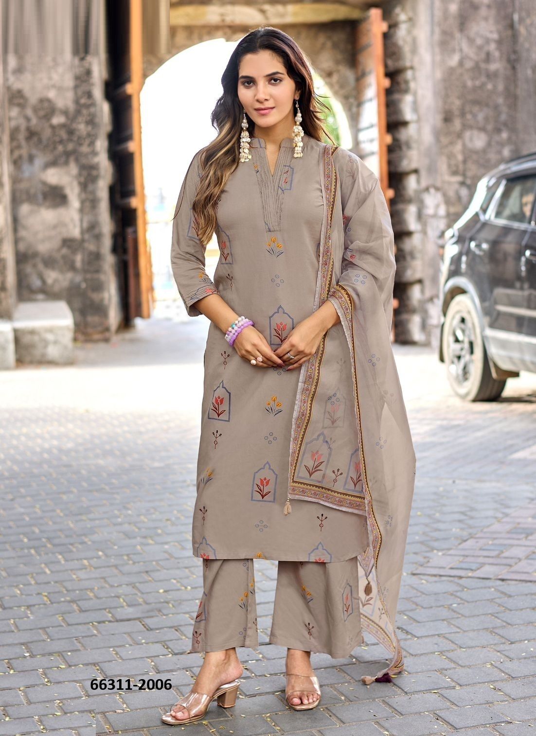 CLASSY LOOK - Catalog # 66311 (Set of 6 Readymade Salwar Suits)