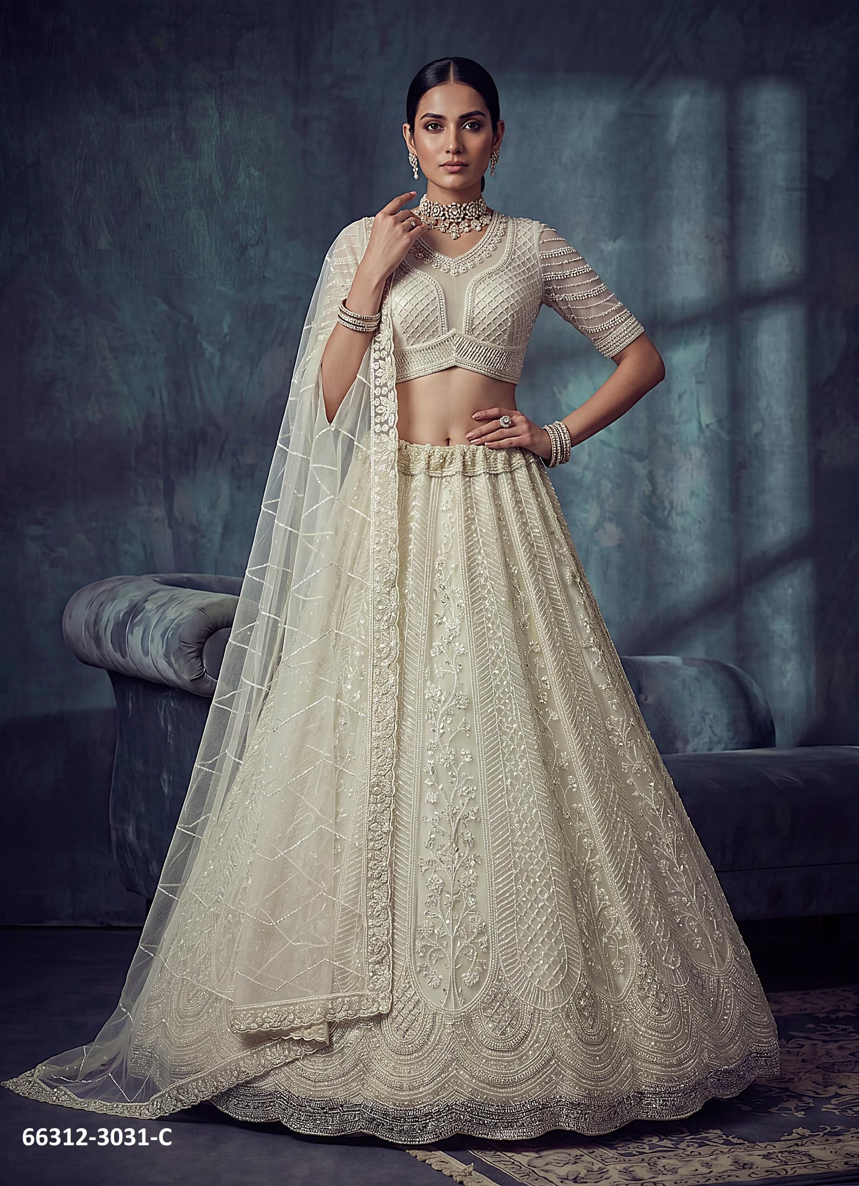 SERIES 3031 - Catalog # 66312 (Set of 5 Semi-Stitched Lehengas)