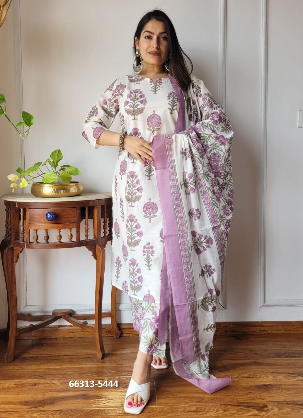 PURE HAND BAGRU PRINT COTTONS 2 - Catalog # 66313 (Set of 10 Readymade Salwar Suits)