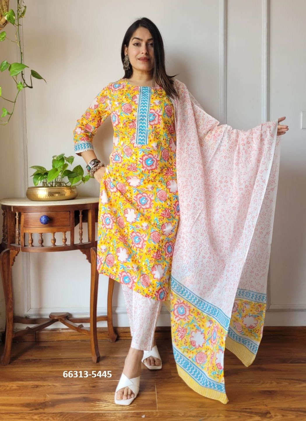 PURE HAND BAGRU PRINT COTTONS 2 - Catalog # 66313 (Set of 10 Readymade Salwar Suits)
