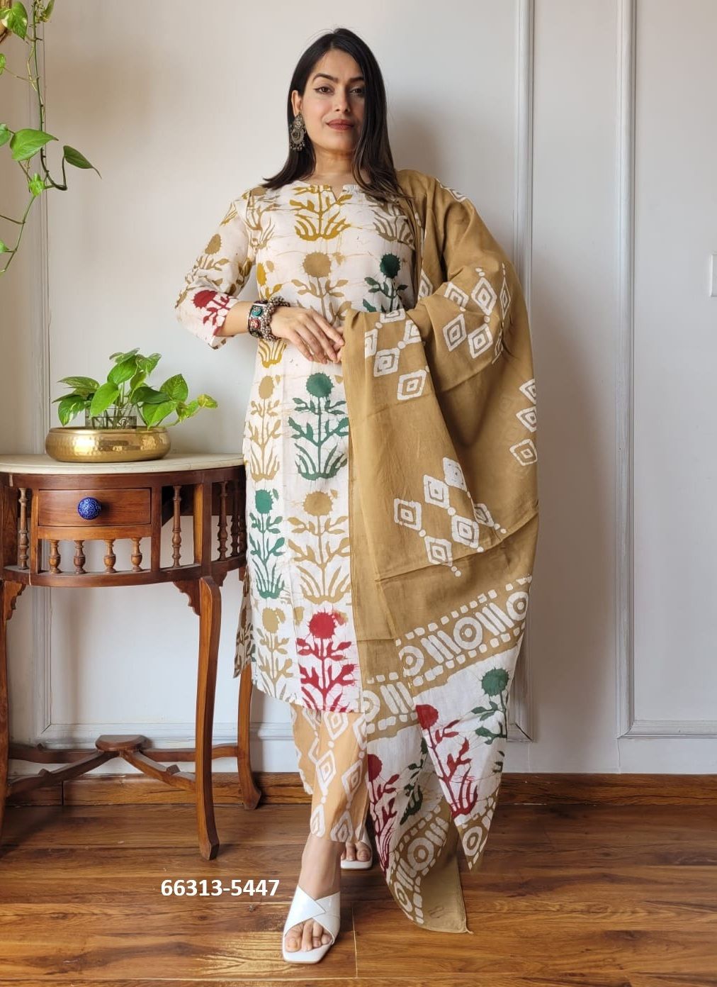 PURE HAND BAGRU PRINT COTTONS 2 - Catalog # 66313 (Set of 10 Readymade Salwar Suits)