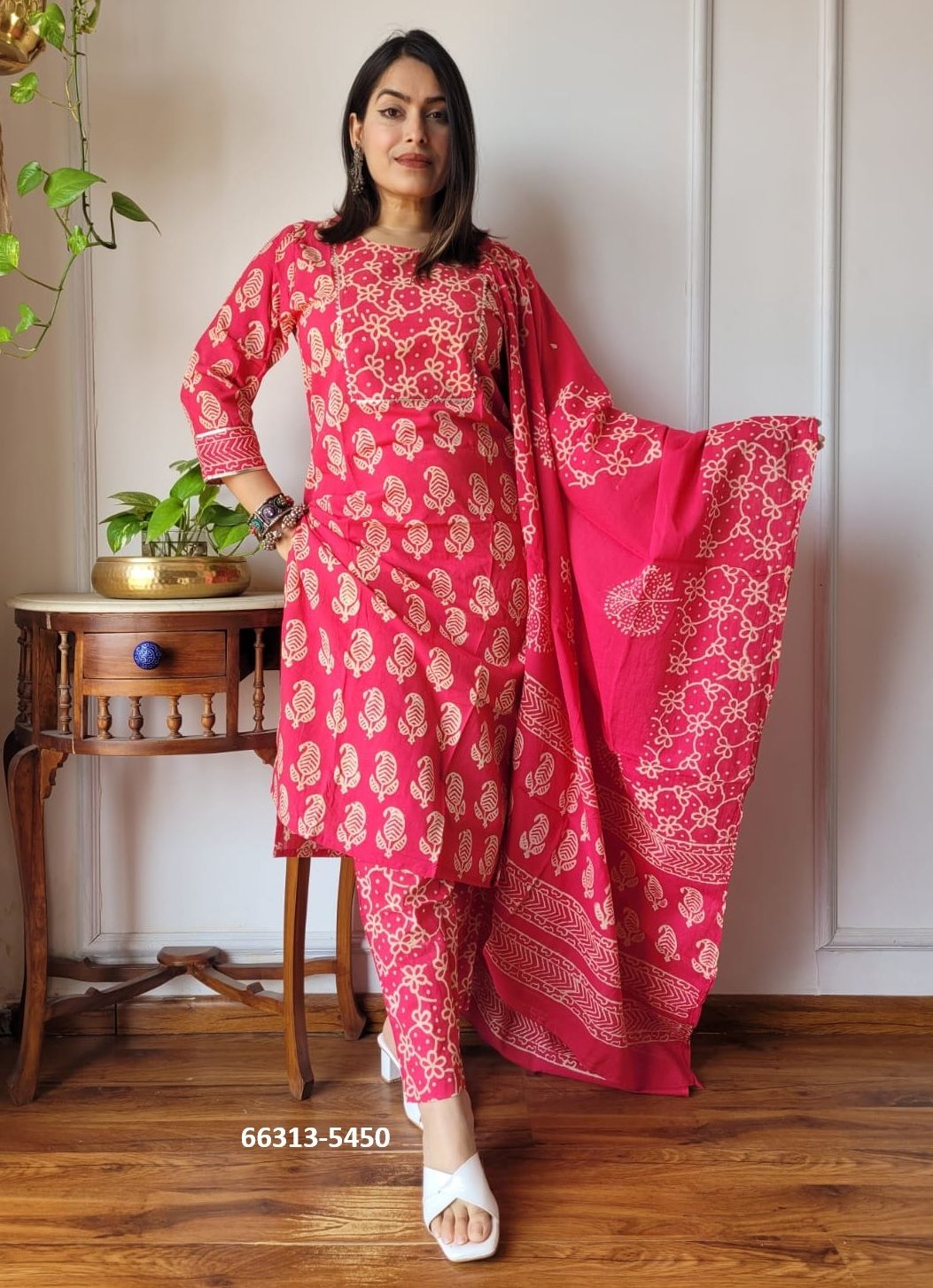 PURE HAND BAGRU PRINT COTTONS 2 - Catalog # 66313 (Set of 10 Readymade Salwar Suits)