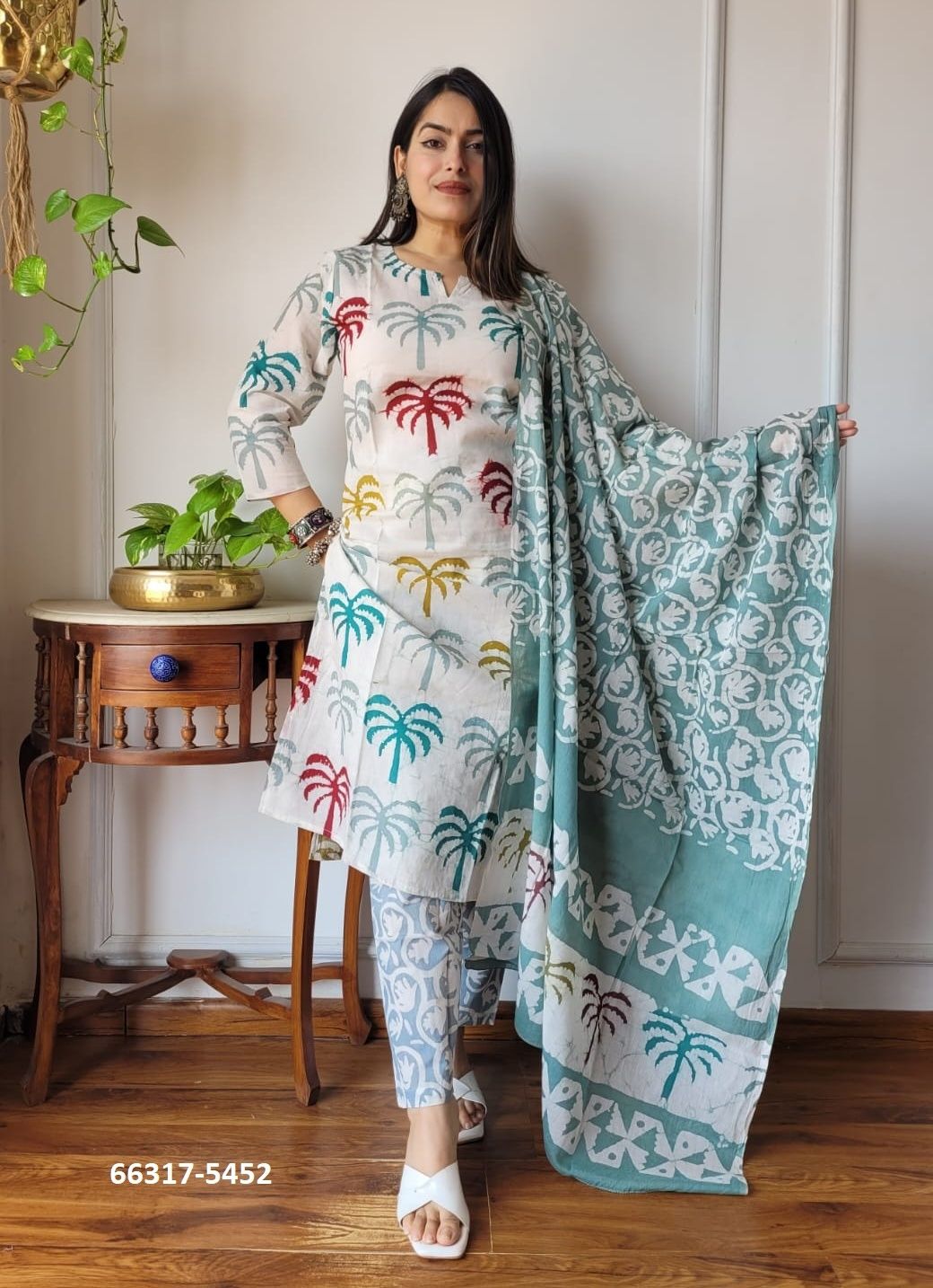 PURE HAND BAGRU PRINT COTTONS 3 - Catalog # 66317 (Set of 10 Readymade Salwar Suits)