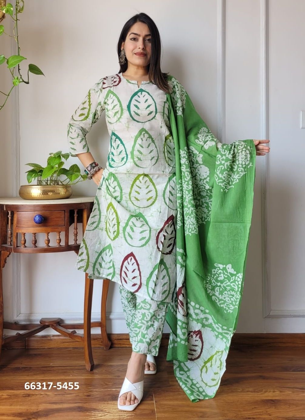 PURE HAND BAGRU PRINT COTTONS 3 - Catalog # 66317 (Set of 10 Readymade Salwar Suits)