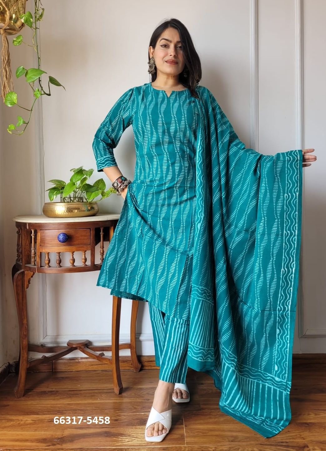 PURE HAND BAGRU PRINT COTTONS 3 - Catalog # 66317 (Set of 10 Readymade Salwar Suits)