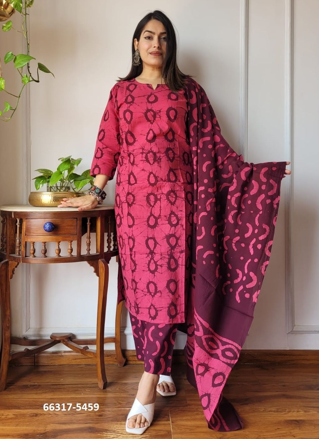 PURE HAND BAGRU PRINT COTTONS 3 - Catalog # 66317 (Set of 10 Readymade Salwar Suits)