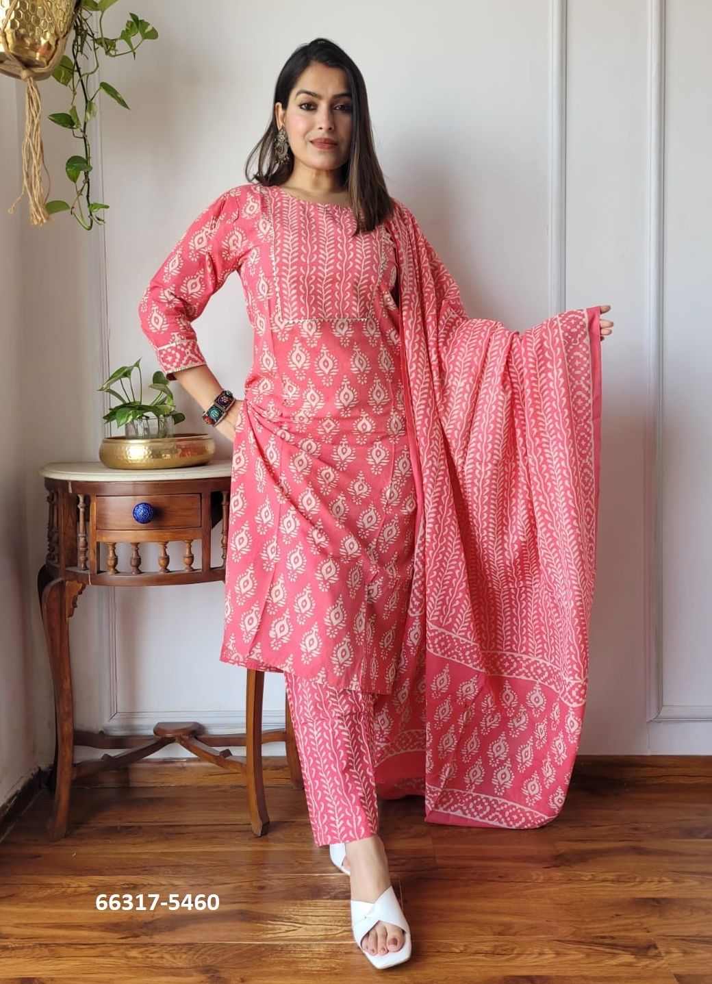 PURE HAND BAGRU PRINT COTTONS 3 - Catalog # 66317 (Set of 10 Readymade Salwar Suits)