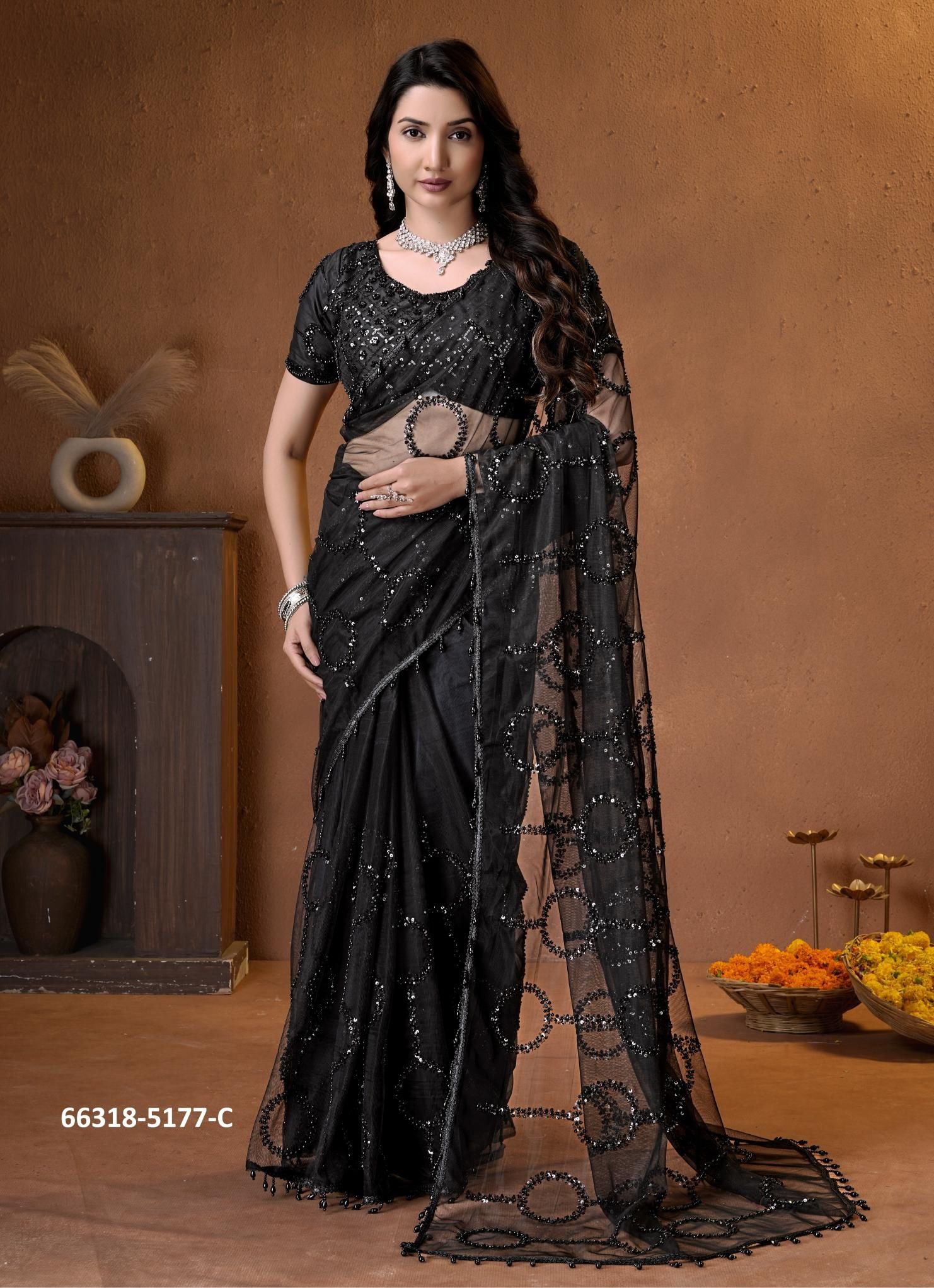 SERIES 5177 - Catalog # 66318 (Set of 5 Sarees) SERIES 5177 - Catalog # 66318 (Set of 5 Sarees)