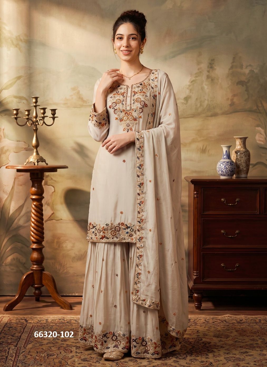 LUXURIA - Catalog # 66320 (Set of 9 Readymade Salwar Suits)