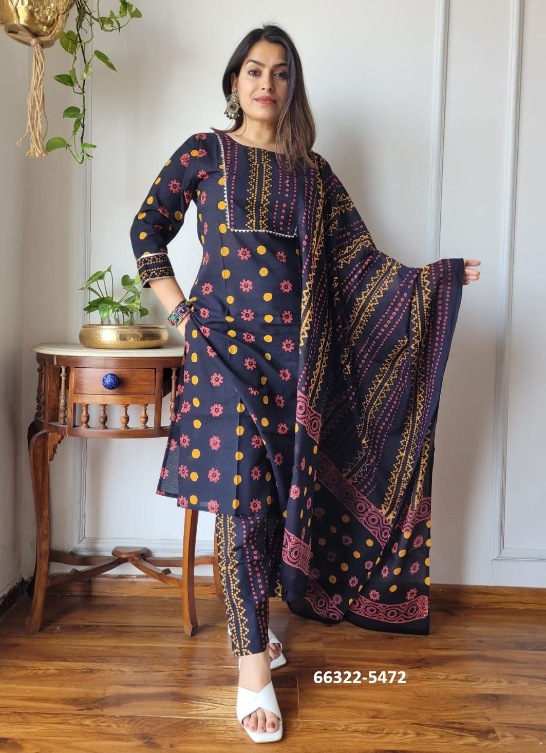 PURE HAND BAGRU PRINT COTTONS 4 - Catalog # 66322 (Set of 10 Readymade Salwar Suits)