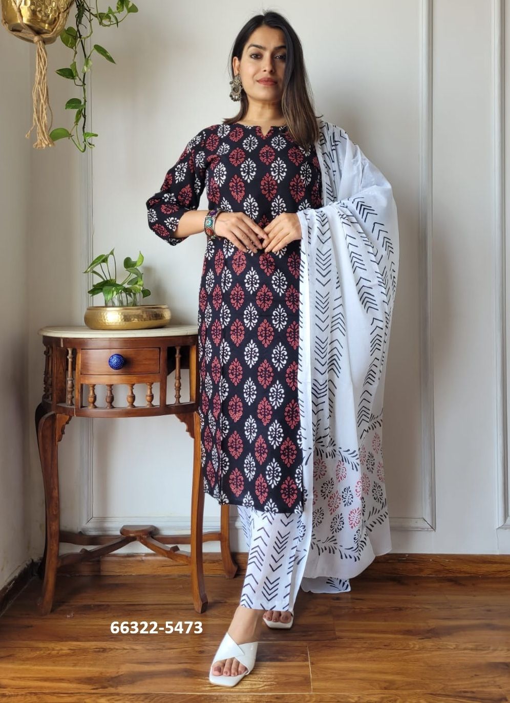 PURE HAND BAGRU PRINT COTTONS 4 - Catalog # 66322 (Set of 10 Readymade Salwar Suits)