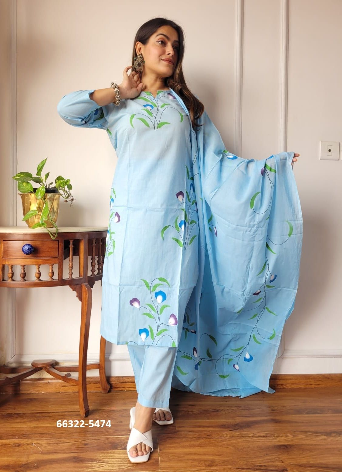 PURE HAND BAGRU PRINT COTTONS 4 - Catalog # 66322 (Set of 10 Readymade Salwar Suits)