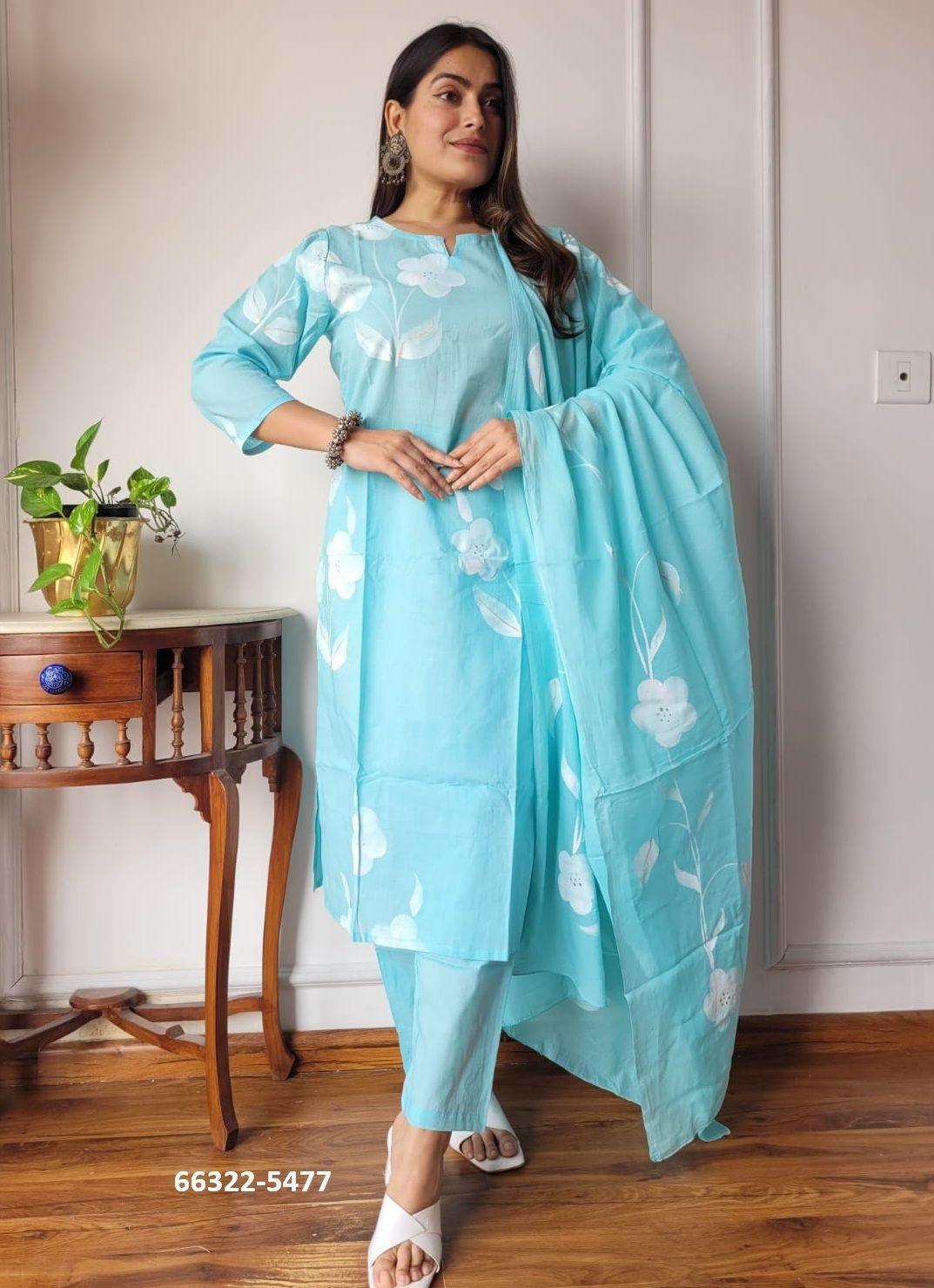 PURE HAND BAGRU PRINT COTTONS 4 - Catalog # 66322 (Set of 10 Readymade Salwar Suits)