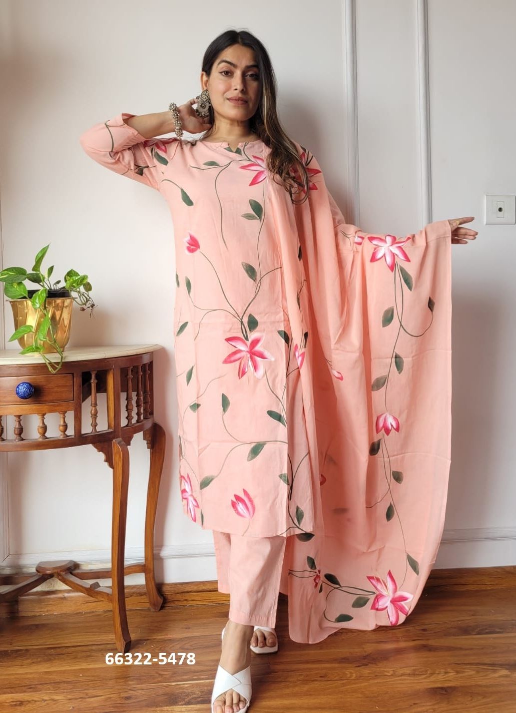 PURE HAND BAGRU PRINT COTTONS 4 - Catalog # 66322 (Set of 10 Readymade Salwar Suits)